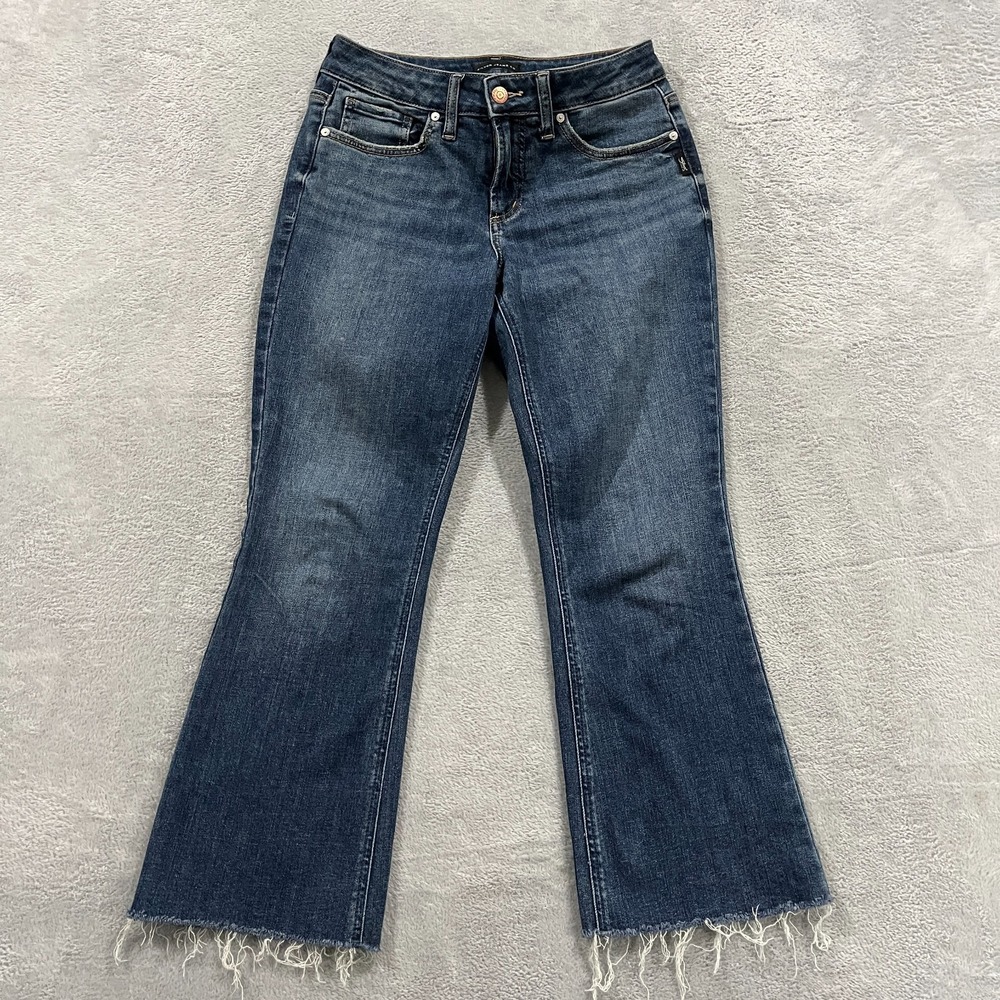 Silver Jeans Women's 26 Suki Kick Flare Southwestern Cowgirl Raw Hem Y2K